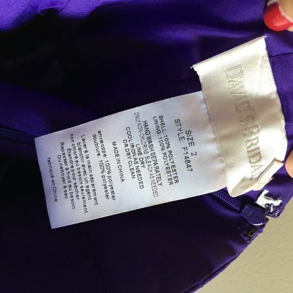 David's Bridal REGENCY Short Crinkle Chiffon Dress - Picture 2 of 5